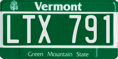 VT license plate LTX791