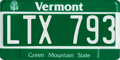 VT license plate LTX793