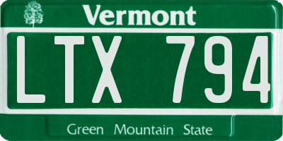 VT license plate LTX794