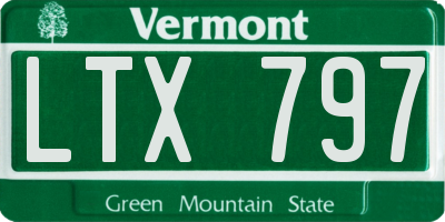 VT license plate LTX797