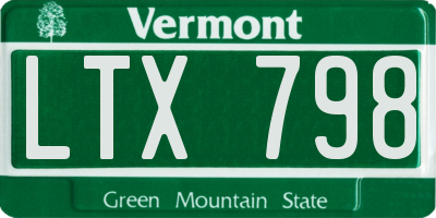 VT license plate LTX798