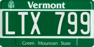 VT license plate LTX799