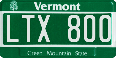 VT license plate LTX800