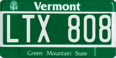 VT license plate LTX808
