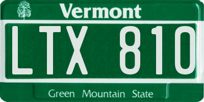 VT license plate LTX810