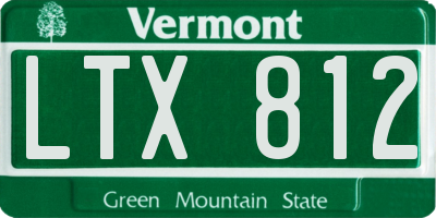 VT license plate LTX812