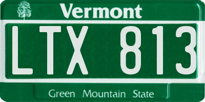 VT license plate LTX813