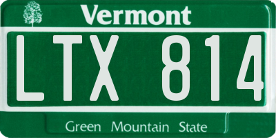VT license plate LTX814