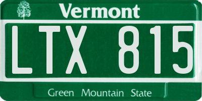 VT license plate LTX815