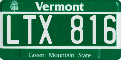 VT license plate LTX816