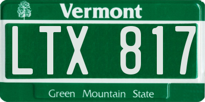 VT license plate LTX817