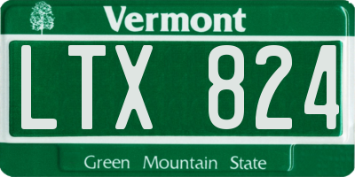 VT license plate LTX824