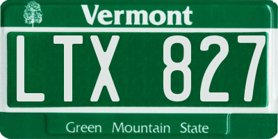 VT license plate LTX827