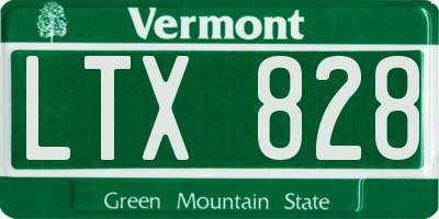 VT license plate LTX828
