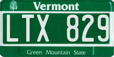 VT license plate LTX829
