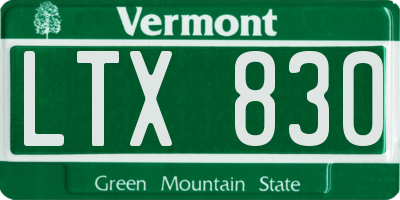 VT license plate LTX830
