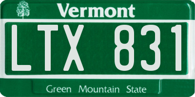 VT license plate LTX831