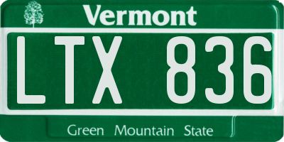 VT license plate LTX836