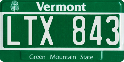 VT license plate LTX843