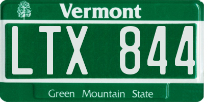 VT license plate LTX844