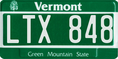VT license plate LTX848