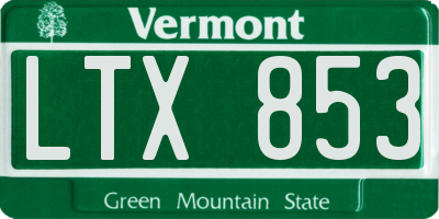 VT license plate LTX853