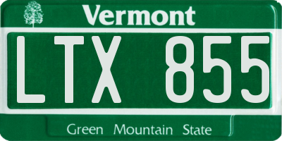 VT license plate LTX855