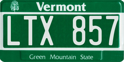 VT license plate LTX857