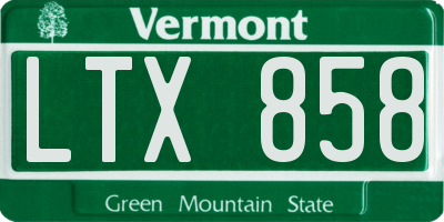 VT license plate LTX858