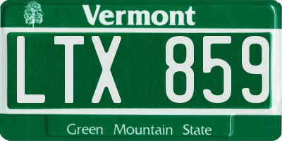 VT license plate LTX859