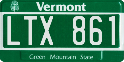VT license plate LTX861