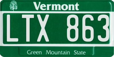 VT license plate LTX863