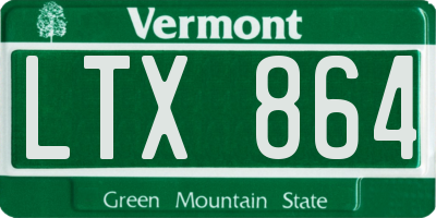 VT license plate LTX864