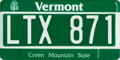 VT license plate LTX871