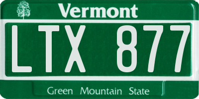 VT license plate LTX877