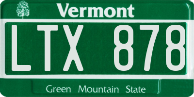 VT license plate LTX878