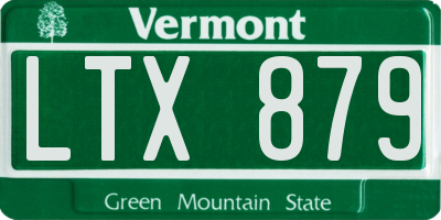 VT license plate LTX879