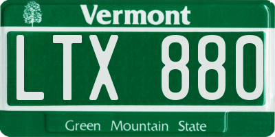 VT license plate LTX880