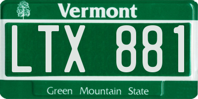 VT license plate LTX881