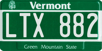 VT license plate LTX882