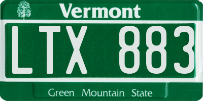 VT license plate LTX883