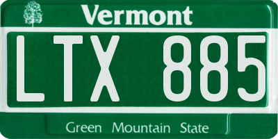 VT license plate LTX885
