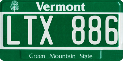 VT license plate LTX886