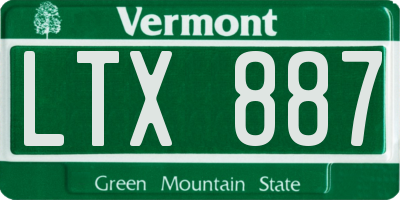 VT license plate LTX887