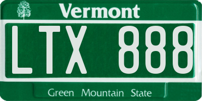 VT license plate LTX888