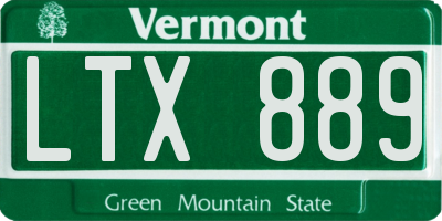 VT license plate LTX889