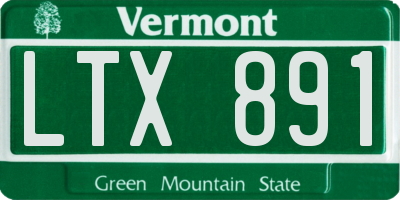 VT license plate LTX891
