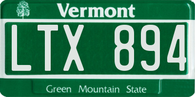VT license plate LTX894