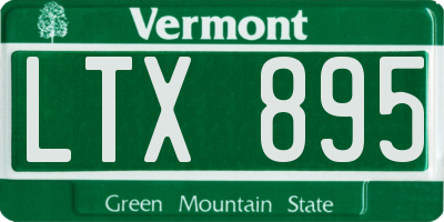 VT license plate LTX895