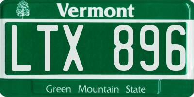VT license plate LTX896